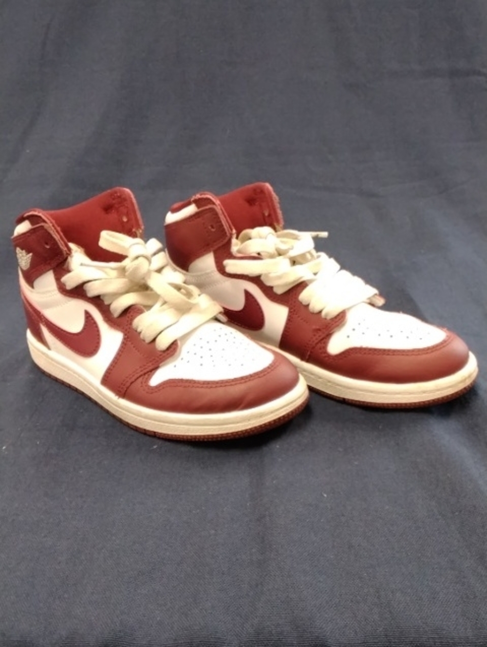 Nike Kids High-Top Sneakers - White & Burgundy
